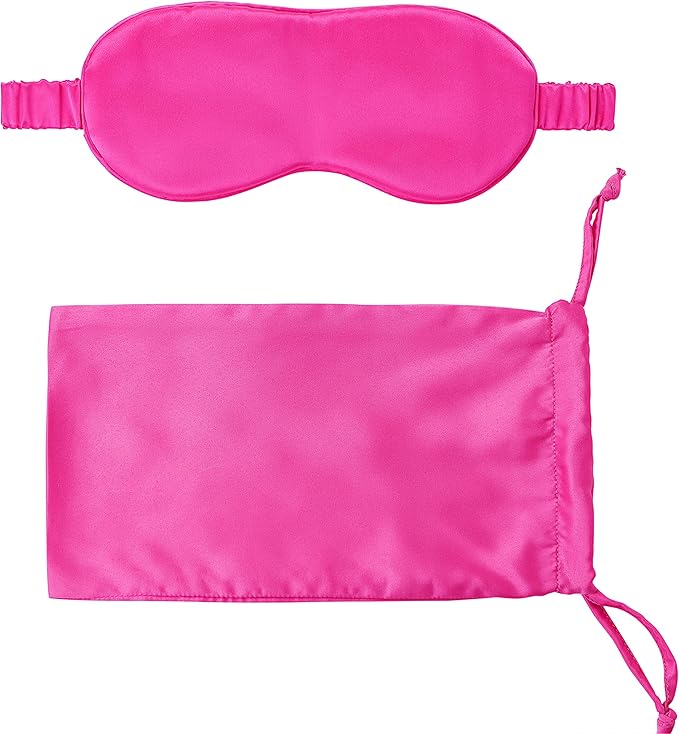 Silk Sleep Mask Light Blocking Luxury 100% Mulberry 19mm Silk Eye Mask Eye Cover Blindfold Ultra Soft Light & Comfy Anti Aging Skin Care with Travel Bag Gift Package-BrightBean Baby
