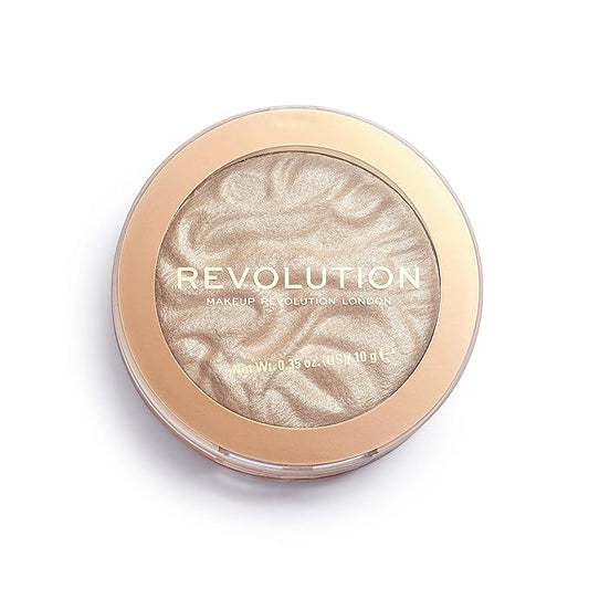 Revolution Beauty, Reloaded Pressed Powder Highlighter, Intensely Pigmented for a High Impact Dewy Finish, Just My Type, 0.22 Oz.-BrightBean Baby
