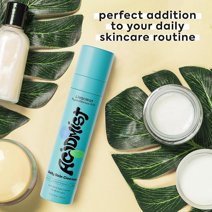 Hypochlorous Acid Spray for Face & Body - Helps Reduce Redness and Breakouts - Travel Size Hypochlorous Spray, Multi-Purpose Topical Facial Skin Repair, pH-Balancing Toner - TSA, Livaclean-BrightBean Baby