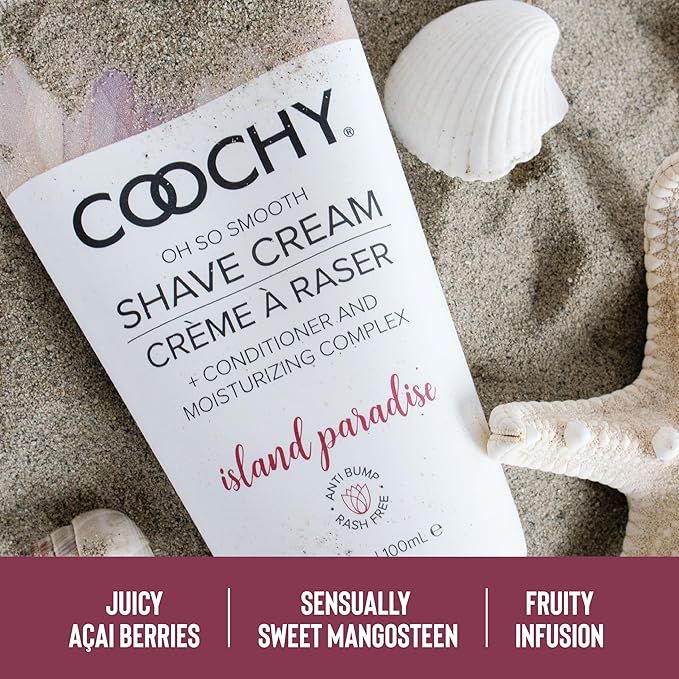 Coochy Intimate Shaving Cream | Shave Conditioner & Moisturizer for Face & Body | Ideal for Sensitive Skin Care, Anti-Bump | Island Paradise, 3.4 oz-BrightBean Baby