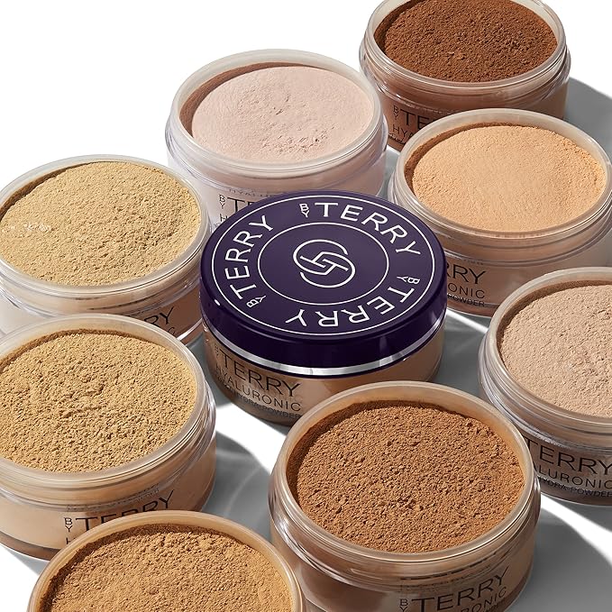 By Terry Hyaluronic Tinted Hydra-Powder, Non-Drying Loose Face Setting Powder, Blur Imperfections & Mattify, Dark, 0.35 oz-BrightBean Baby
