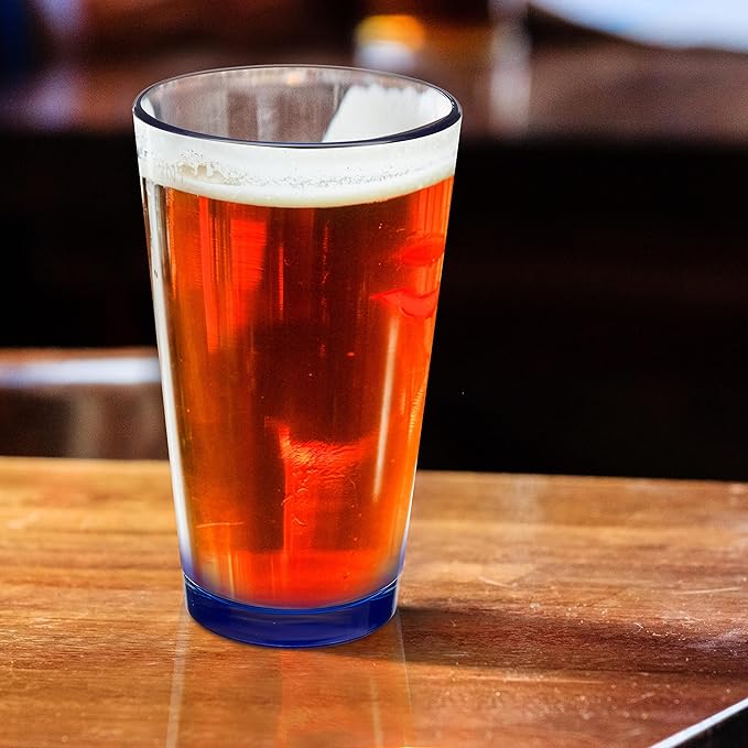 Libbey Pint Glass 16 oz. Set of 10, Bulk Pack - Beer Glasses, Heavy Duty Drinkware - Blue