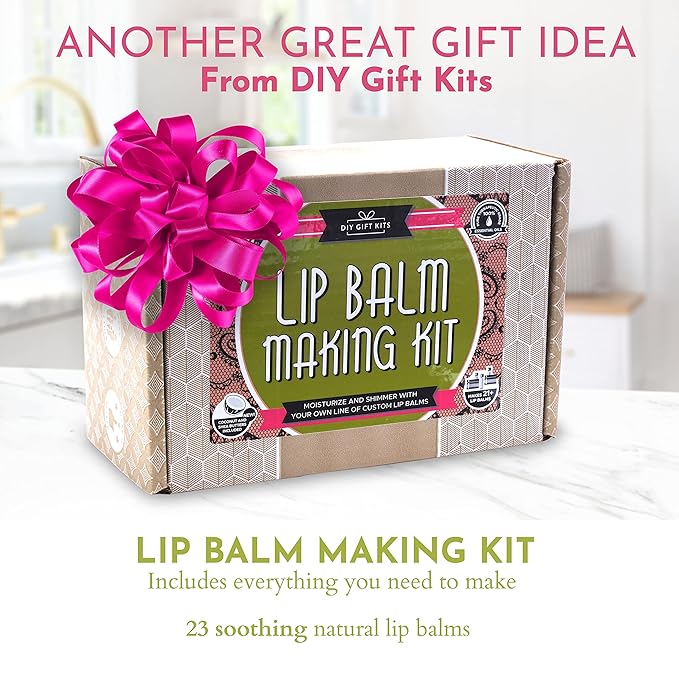 DIY Gift Kits 73-Piece DIY Lip Balm Kit | Includes All Natural & Organic Essential Oils, Shea Butter, Filling Tray & More | Makes 23 Homemade Lip Balms | for Dry & Chapped Lips | for Kids & Adults-BrightBean Baby