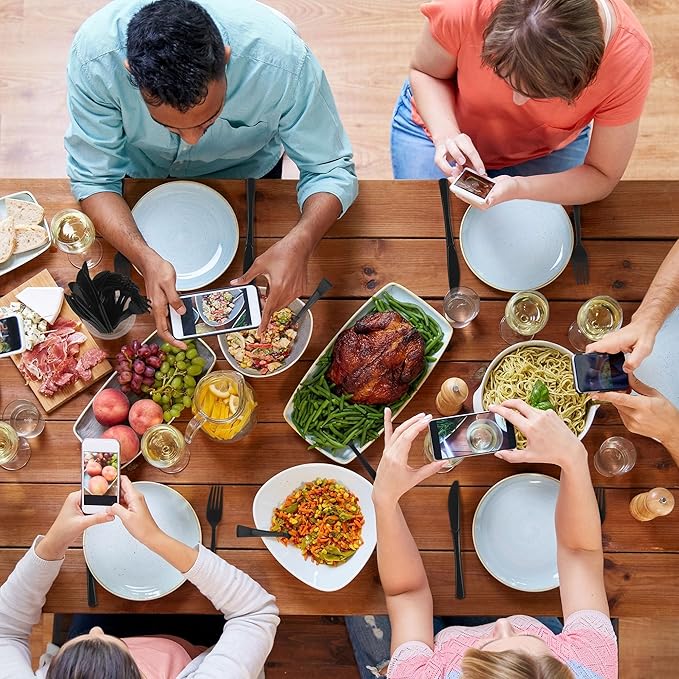 300 Pieces Black Plastic Silverware Heavy Duty Plastic Cutlery Set Heavyweight Disposable Flatware Includes Spoons Forks Knifes for Birthday Party Prom Night Wedding Dinner