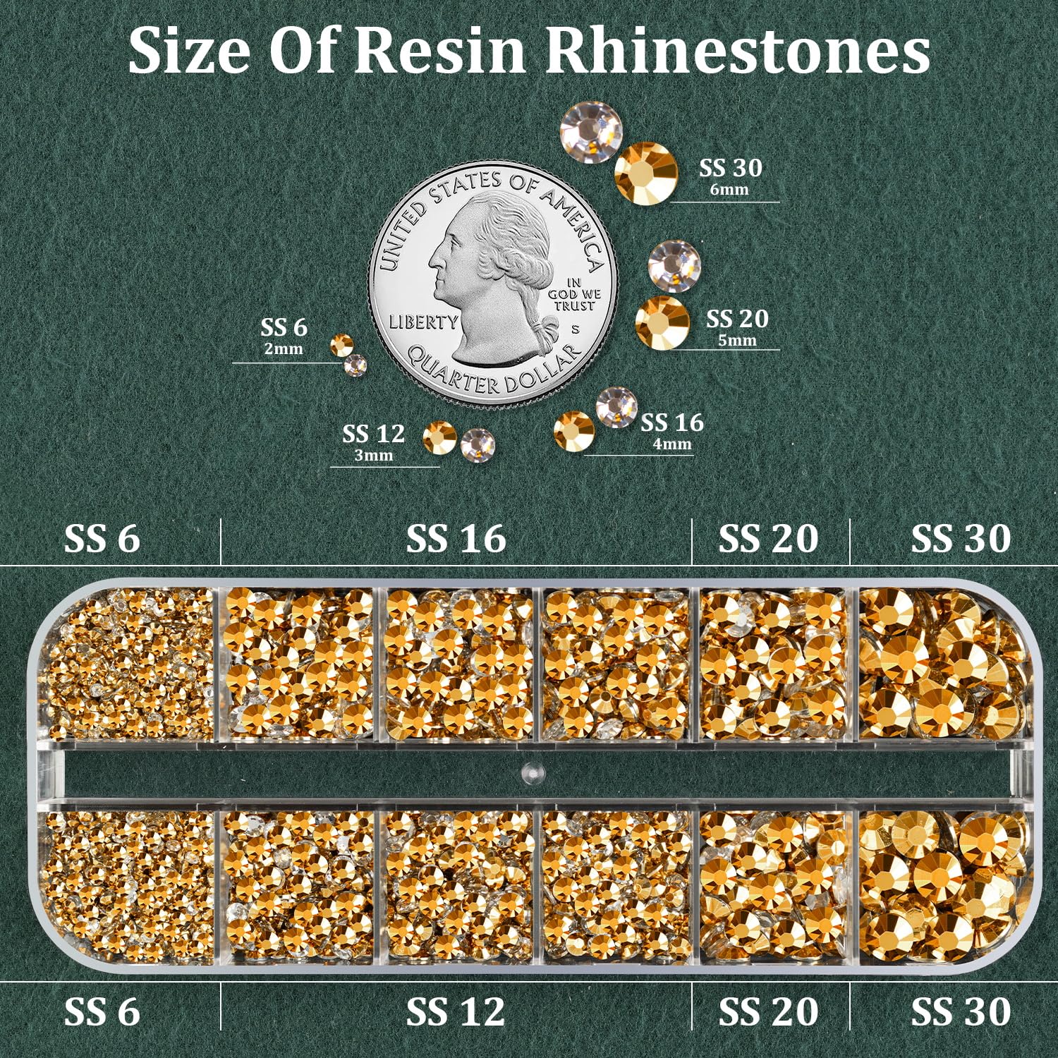 Resin Rhinestones for Crafting with B7000 Jewelry Glue, 1 Box Gold Flatback Crystals with 3Pcs 10ml Glue for Bedazzling Crafts DIY Nail Art Makeup，Non Hotfix Gems for Clothing Shoes-BrightBean Baby