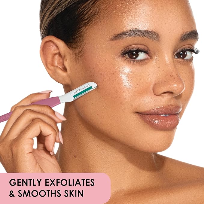 JAPONESQUE Dermaplaner with Soothing Aloe Comfort Strip - Skin Tool with Ultra Precision Blade for Facial Hair Removal and Exfoliation, 3pk.-BrightBean Baby