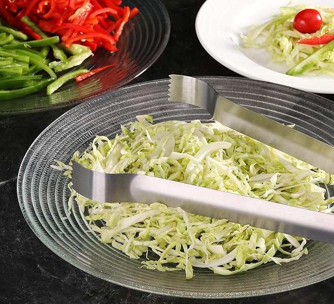 New Star Foodservice 42276 Restaurant-Grade Pom Tong, Stainless Steel, 9 inch, Set of 6, Silver