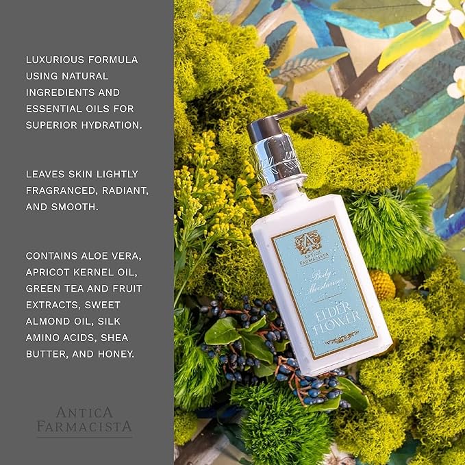 Antica Farmacista Body Moisturizer - Moisturizing Scented Lotion - Premium Body Moisturizer - Luxury Gift for Women & Men - Hand & Skin Hydration - Elderflower, 10 Fl Oz-BrightBean Baby