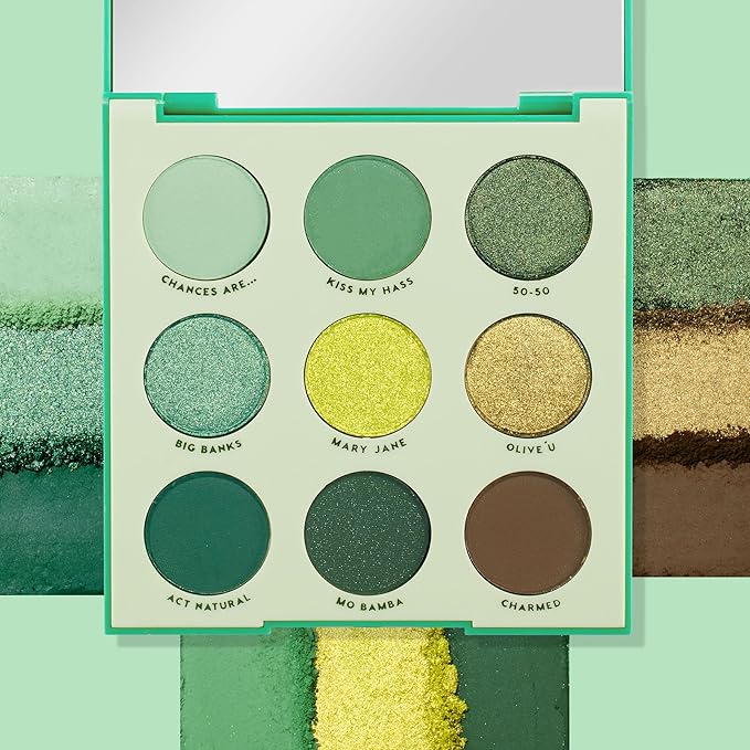 Colourpop Just My Luck Green Eyeshadow Palette - Green & Neutral Eyeshadow Palette with Matte & Metallic Finishes - High-Pigment Eye Makeup with a Long-Wearing Formula (0.3 oz)-BrightBean Baby