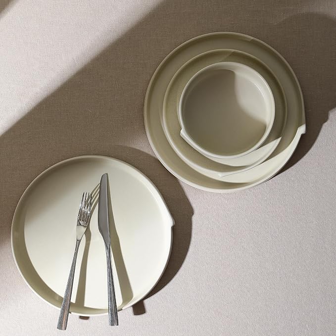 Stone Lain Bao 4-Piece Salad Plate Set Stoneware, Beige