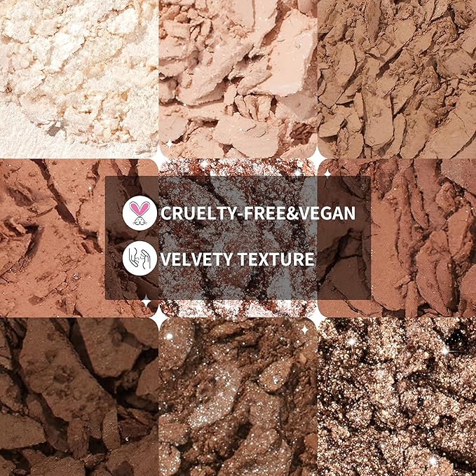 docolor Neutral Eyeshadow Palette 9 Colors Nude Brown Eyeshadow Palette Eye Shadow Palette Makeup Palettes with Velvety and Silky Finishes Highly Pigmented Mattes Shimmers Glitter Eye Makeup Palettes-BrightBean Baby