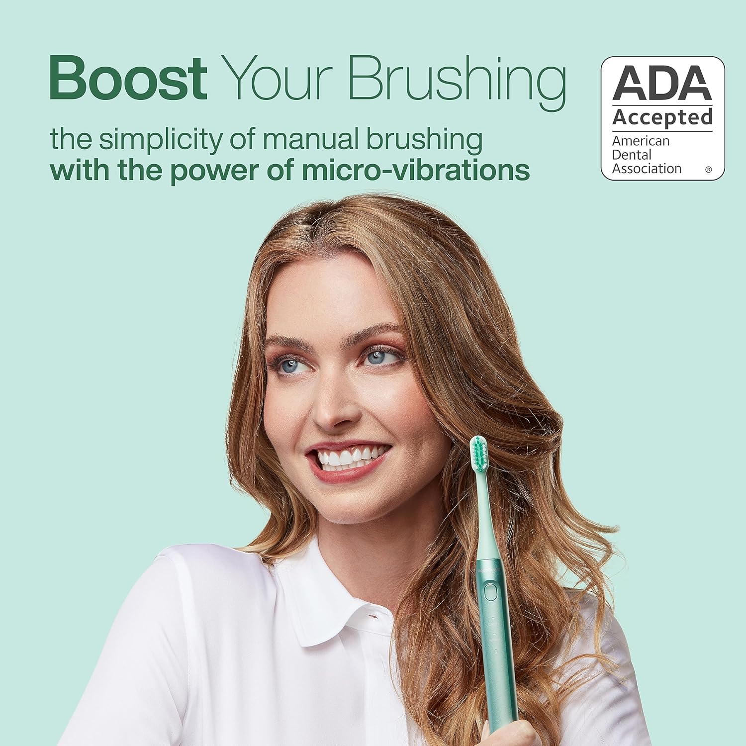 Aquasonic Icon ADA-Accepted Rechargeable Toothbrush | Magnetic Holder & Slim Travel Case | 2 Brushing Modes & Smart Timers | Gentle Micro-Vibrations (Mint)-BrightBean Baby