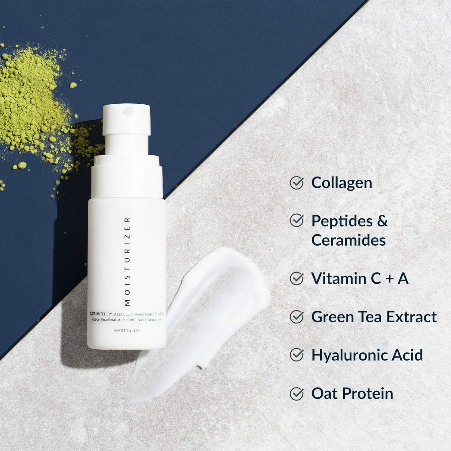 NAELI Face Moisturizer with SPF 30, Anti Aging Collagen & Peptide Cream, Reduces Wrinkles - Lightweight Skin Hydration with Hyaluronic Acid, Paraben Free & Non-Comedogenic Sunscreen, 1.4 oz-BrightBean Baby