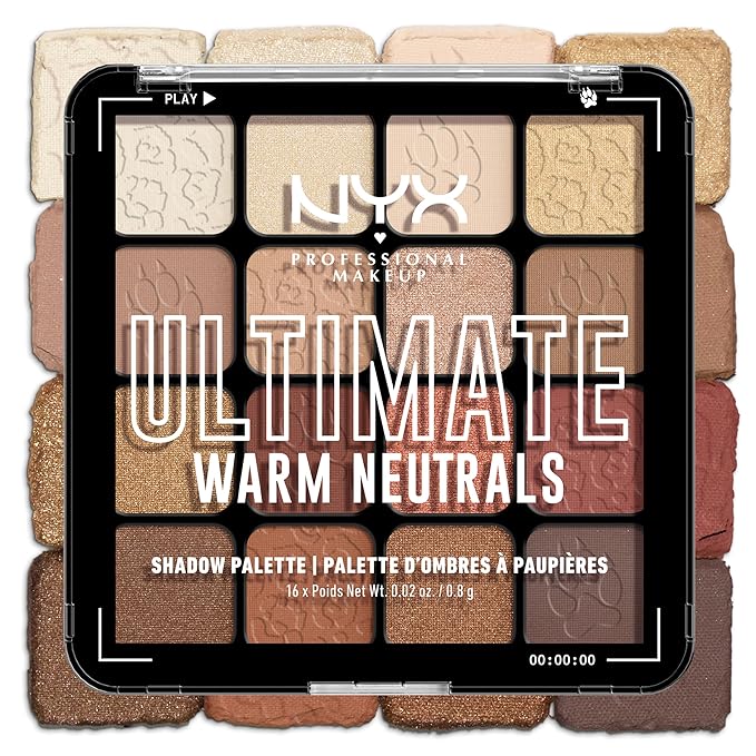 NYX PROFESSIONAL MAKEUP Ultimate Shadow Palette, Eyeshadow Palette - Warm Neutrals-BrightBean Baby
