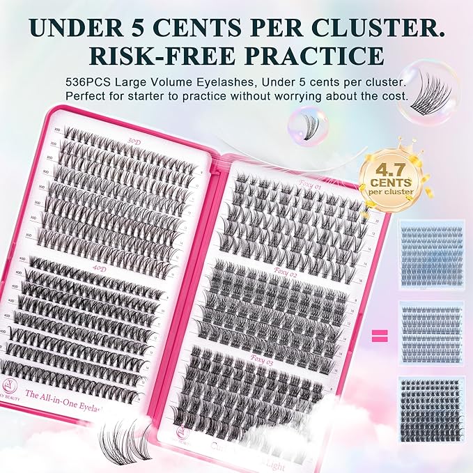 Lash Clusters Wispy - Lash Clusters,30D 40D Lash Clusters For Natural Look WideSpan 8-16MM Eyelash Clusters D Curl Lash Clusters For DIY Lashes At Home-BrightBean Baby