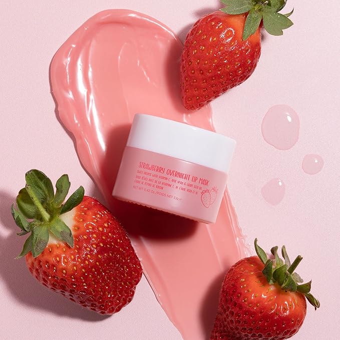 W7 Sweet Dreams Overnight Lip Mask Trio - Strawberry, Apple & Grapefruit Flavor 3 Pack - Vitamin E, Aloe Vera and Grape Seed Oil - For Hydrated, Full Looking & Irresistible Lips-BrightBean Baby