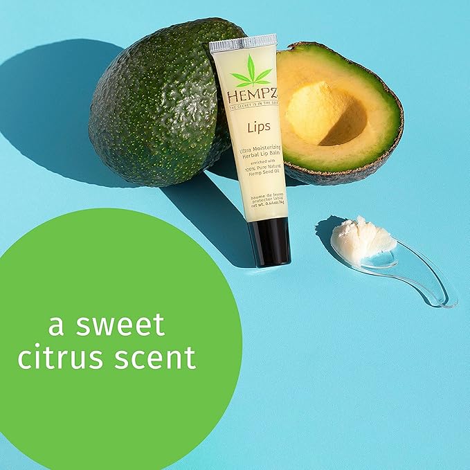 HEMPZ Herbal Ultra Moisturizing Lip Balm - Lip Treatment for Dry Cracked Lips, Provides Hydration and Nourishment for Men and Women - Premium, 100% Pure Natural Hemp Seed Oil - .44 oz-BrightBean Baby