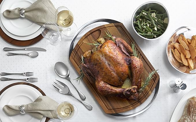 nambe Skye Oval Platter | Bone China Serving Tray for Appetizers, Snacks, and Sandwiches | 17 x 8 Inch | Dishwasher and Microwave Safe