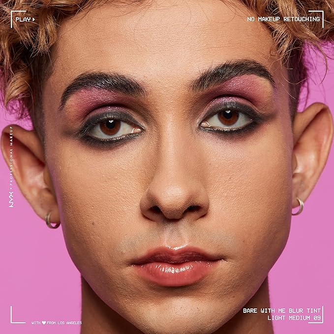 NYX PROFESSIONAL MAKEUP Bare With Me Blur Skin Tint Foundation Make Up with Matcha, Glycerin & Niacinamide - Light Medium-BrightBean Baby