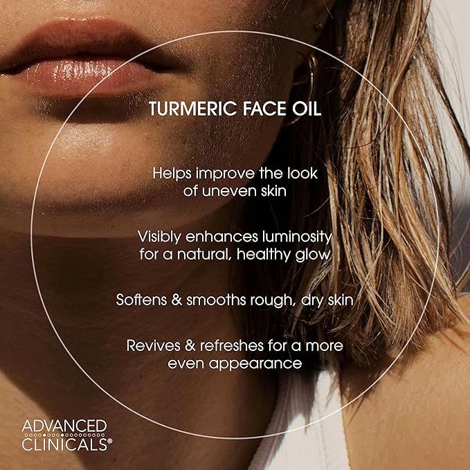 Advanced Clinicals Turmeric Oil Serum For Face | Facial Skin Care Serum With Jojoba + Coconut Oil To Improve Appearance Of Dark Spots & Uneven Skin Tone | Antioxidant Dry Skin Moisturizer, 1.8 Fl Oz-BrightBean Baby