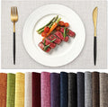 KXN Placemats Set of 6, Dual-Layer Thickened Faux Linen Table Mats, Heat Resistant & Wrinkle-Free, Machine Washable Cloth Place Mats for Kitchen Dining Indoor Outdoor (Cream Beige)