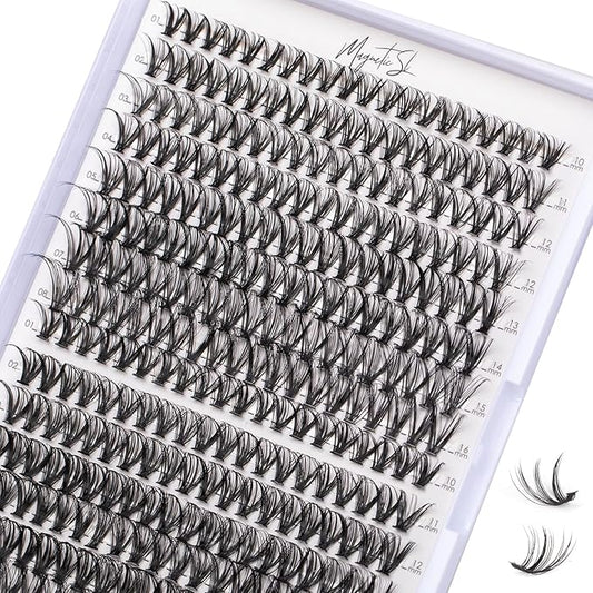 Lash Clusters 320pcs Individual Lashes 30D&40D DIY Lash Extensions D Curl Lash Clusters False Eyelashes Natural Look 10-16mm Mix Cluster Eyelash Extensions EASY TO USE (30D+40D-0.07D)-BrightBean Baby