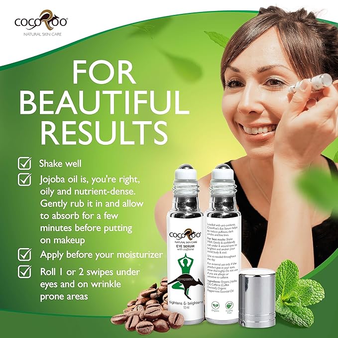 Caffeinated Eye Serum, Nutrient-Dense, 100% Pure, Natural & Vegan (Peppermint)-BrightBean Baby