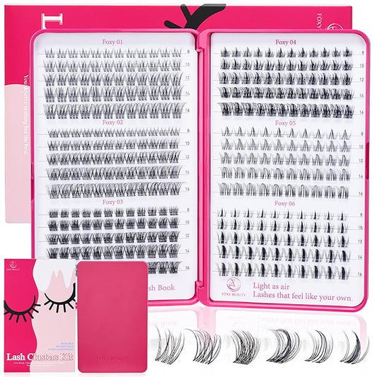 Lash Clusters - Lash Clusters Kit Mix Manga Lash Clusters 0.07D Lashes Clusters Anime Lashes Ultra-Thin Invisible Band 0.05mm DIY at Home No Lash Glue Included-BrightBean Baby