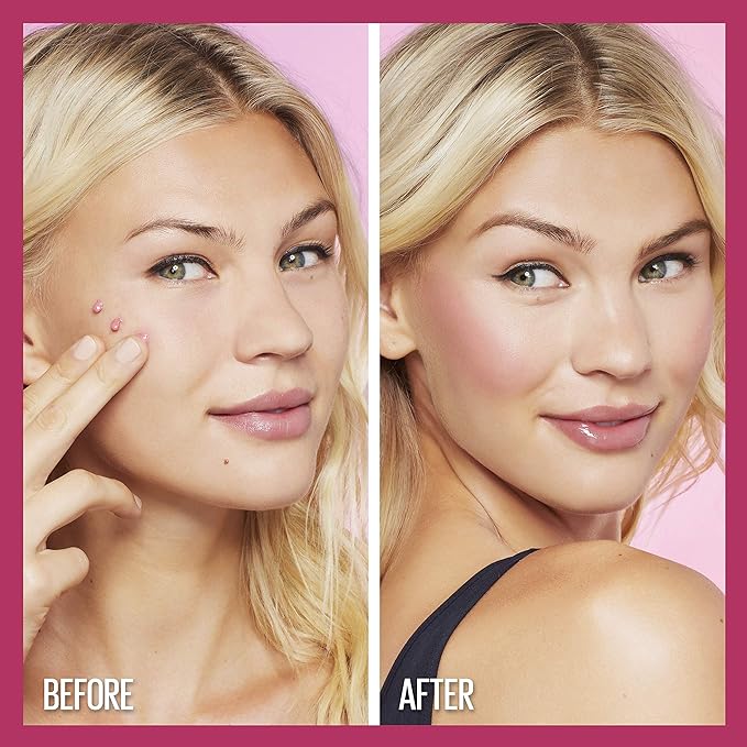 Maybelline Cheek Heat Gel-Cream Blush Makeup, Lightweight, Breathable Feel, Sheer Flush Of Color, Natural-Looking, Dewy Finish, Oil-Free, Fuchsia Spark, 1 Count-BrightBean Baby