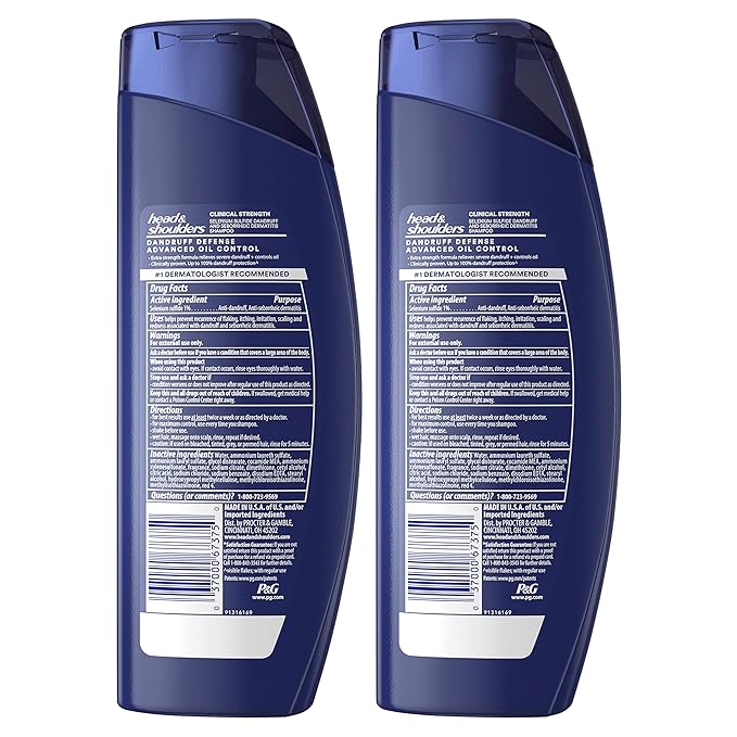 Head & Shoulders Clinical Dandruff Shampoo Twin Pack, Prescription Strength, Oil & Flake Control, Seborrheic Dermatitis Relief, Citrus, 13.5 Fl Oz Each (Set of 2)-BrightBean Baby