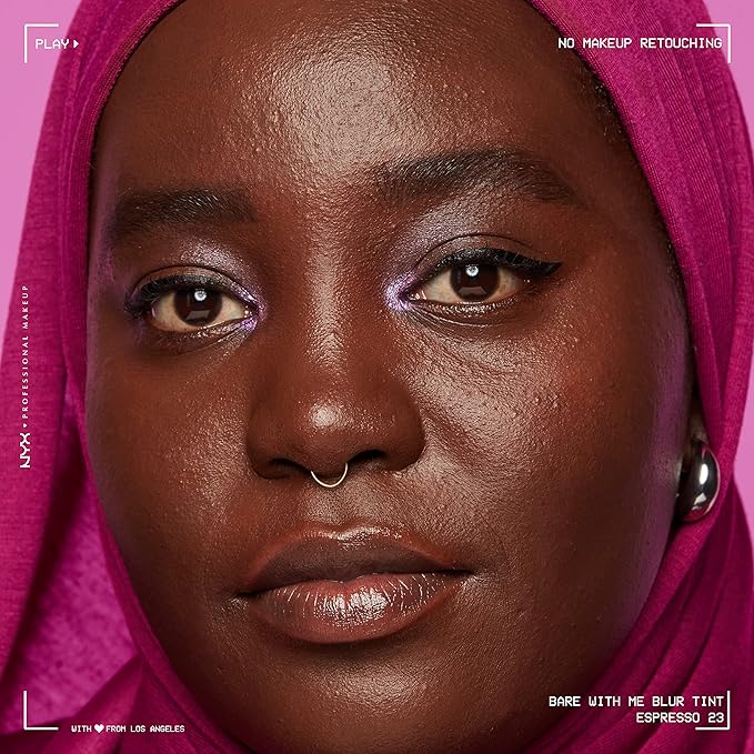 NYX PROFESSIONAL MAKEUP Bare With Me Blur Skin Tint Foundation Make Up with Matcha, Glycerin & Niacinamide - Espresso-BrightBean Baby