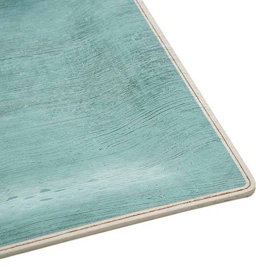 Carlisle FoodService Products Grove Reusable Plastic Plate Square Plate with Rim for Home and Restaurant, Melamine, 10.5 Inches, Aqua, (Pack of 12)