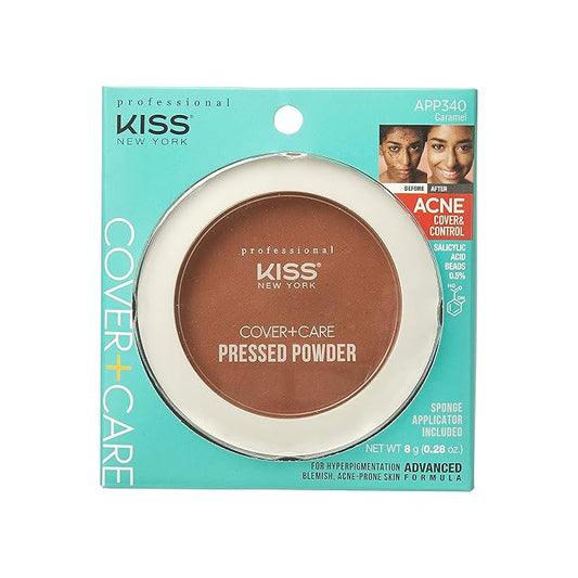 KISS Cover and Care Acne Control Pressed Powder Shine Free Face Light Weight Makeup Setting Powder - APP340 (Caramel)-BrightBean Baby