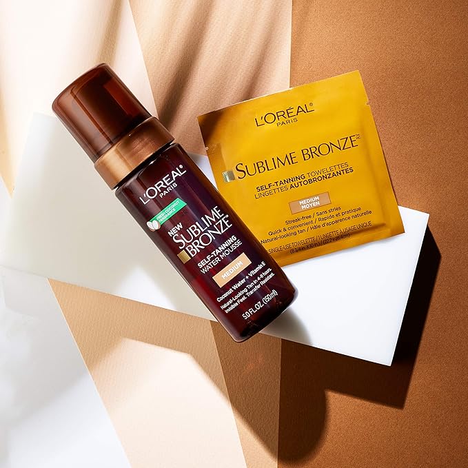 L'Oreal Paris Sublime Bronze Self Tanning Towelettes, Streak-Free, Natural Looking Tan, 6 ct-BrightBean Baby