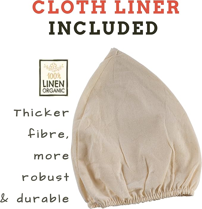 Bread Banneton Proofing Basket [Set of 2] Oval 10x6 Inch Sourdough Rising Baskets with Liner