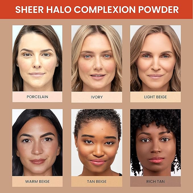 True + Luscious Sheer Halo Complexion Powder – Natural Matte Finish Foundation, Sheer to Medium Coverage – Clean, Vegan and Cruelty Free Powder Foundation – 0.32 oz-BrightBean Baby