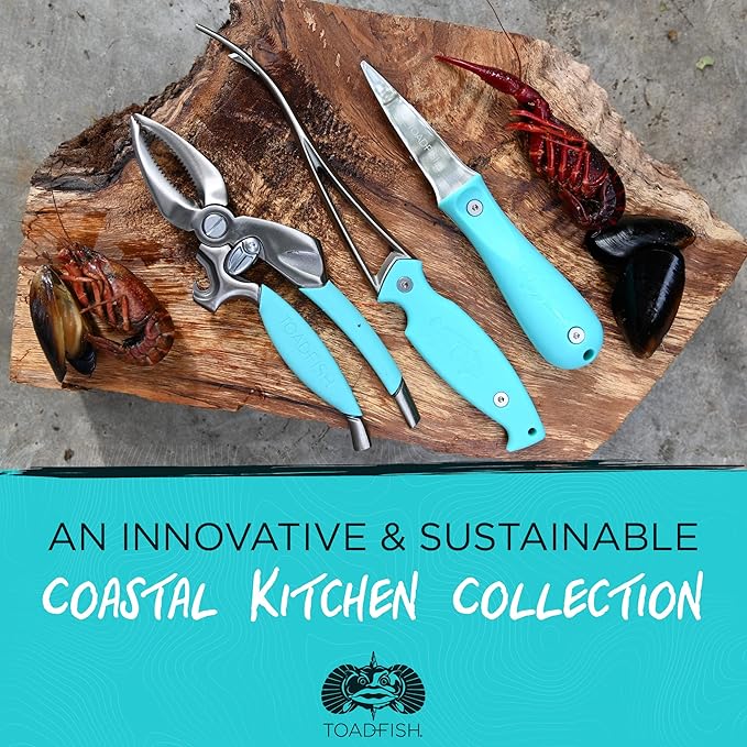 Toadfish Coastal Kitchen Collection - Includes Crab Cracker, Shrimp Deveiner, and Oyster Knife Outfitters