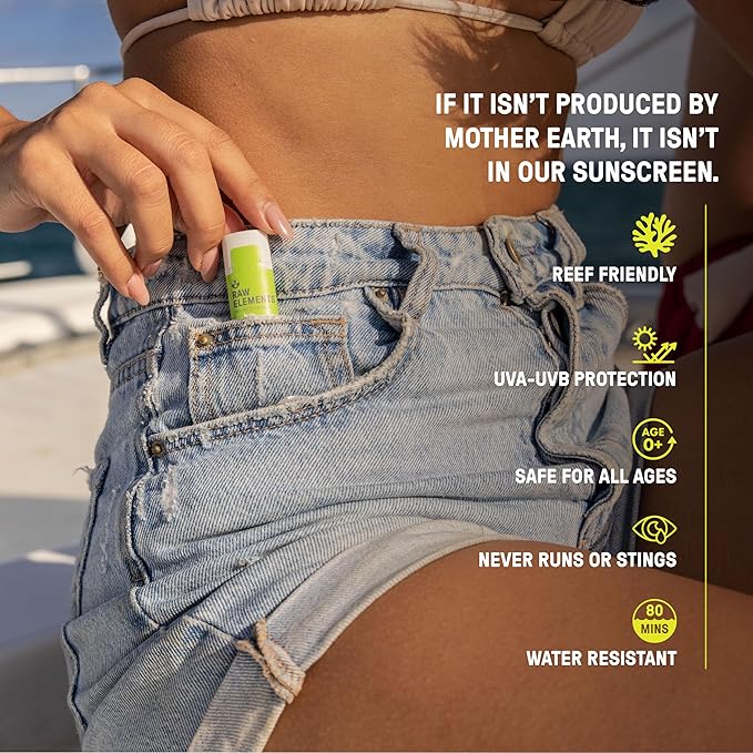 Raw Elements Organic Outdoor Sunscreen Lip Balm Rescue - SPF 30, UVA-UVB Protection, Reef-Safe, Non-Nano Zinc, Water Resistant, 0.15 oz (Pack of 1)-BrightBean Baby