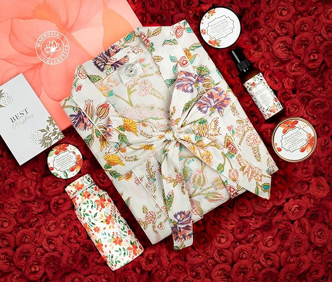 Spa Gift Set with Robe - 7 pc for New Mothers Postpartum Moms & Expecting- Luxurious Gift Set w Jasmine Candle Honey Lotion Coconut Oatmeal Body Scrub - All-Natural for Self-Care. Push present.-BrightBean Baby