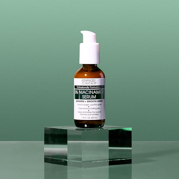 Advanced Clinicals Niacinamide Serum | 5% Niacinamide Serum For Face With Hyaluronic Acid, Ferulic Acid, Aloe Vera, & Fruit Extracts Helps Improve Look Of Dark Spots & Uneven Skin Tone, 1.75 Fl Oz-BrightBean Baby