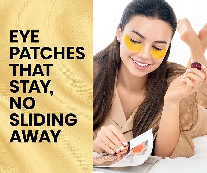 Stylia Under Eye Patches for Dark Circles and Puffy Eyes (30 Pairs) - 24k Gold Under Eye Mask with Vitamin C, Hyaluronic Acid, Pearl Extract - Eye Masks for Dark Circles and Puffiness-BrightBean Baby