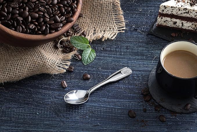 New Star Foodservice 58383 Shell Pattern, 18/0 Stainless Steel, Coffee Spoon, 4.6-Inch, Set of 12