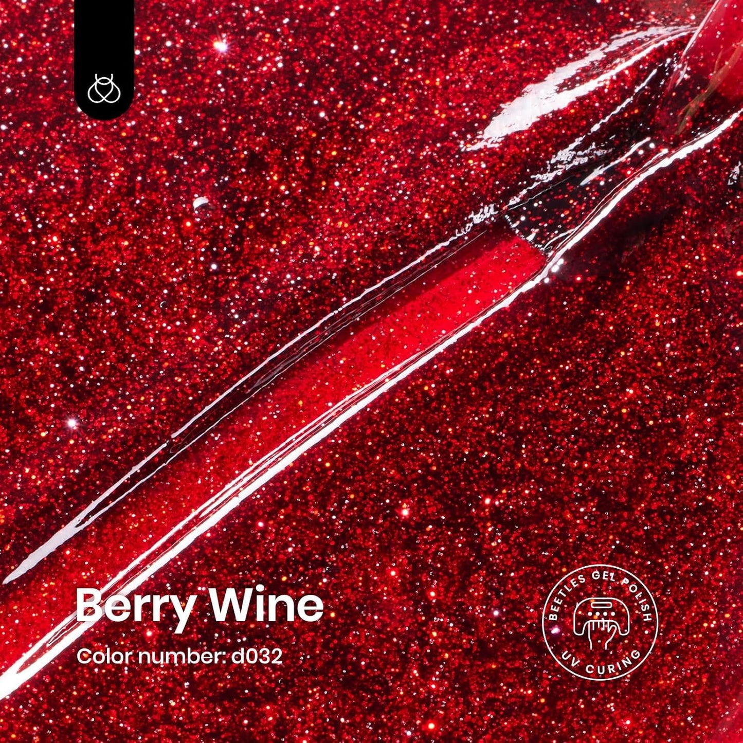 Beetles Glitter Red Gel Nail Polish Wine Red Shimmer Gel Polish 1Pcs 0.5Oz 15ml Soak Off UV LED Nail Lamp Nail Art Manicure Salon DIY Home Nail Design Decoration-BrightBean Baby