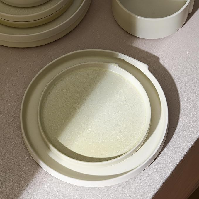 Stone Lain Bao 4-Piece Dinner Plate Set Stoneware, Beige