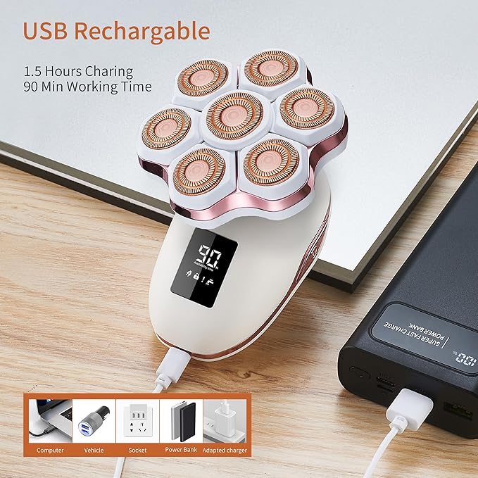 Women's Electric Razors for Women Legs Pubic Facial Hair Removal 3 in 1 Womens Electric Shaver for Women,Bikini Trimmer for Lady,Magnetic Head Shaver for Men,Waterproof-BrightBean Baby