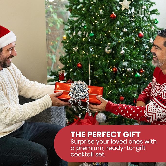 A Bar Above 4-Piece Cocktail Shaker Set for Professional & Home Bar – Premium Bar Kit Gifts Includes Strainer, Japanese Jigger & Boston Shaker Set