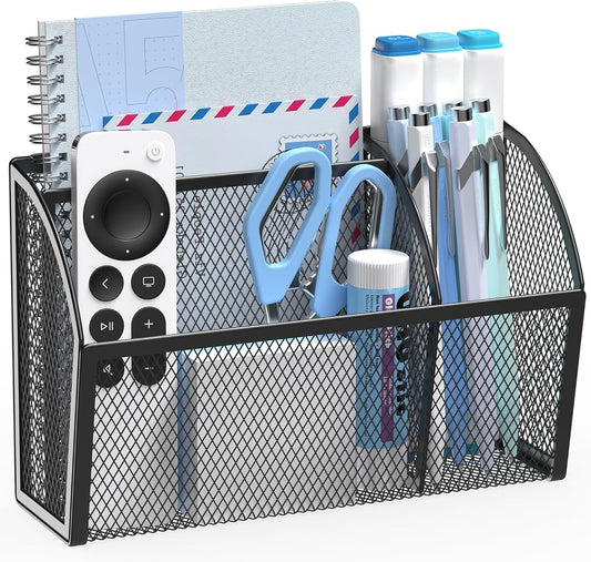 YINGHUA Strong Magnetic Pen Holder for Whiteboard and Refrigerator 3 Compartments Metal Mesh Organizer Space Saving Shelf for Office School Home and Locker - Black-BrightBean Baby