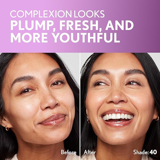 Covergirl Simply Ageless Skin Perfector Essence Foundation, 40 Medium, Tinted Skin Perfector, Skincare Makeup Hybrid, Sheer Tint, Radiant Finish, Skin-Like Finish, Vegan Formula, 1.0oz-BrightBean Baby