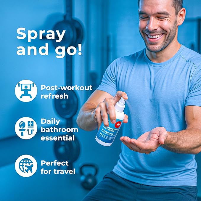 Hypochlorous Acid Spray (8oz, Reduces Acne), Targets Bacteria - HOCL Facial Cleanser Acne Spray for Face, Body, Eczema, Pimples, Breakouts & Overall Skin Recovery (Reduces Redness)-BrightBean Baby