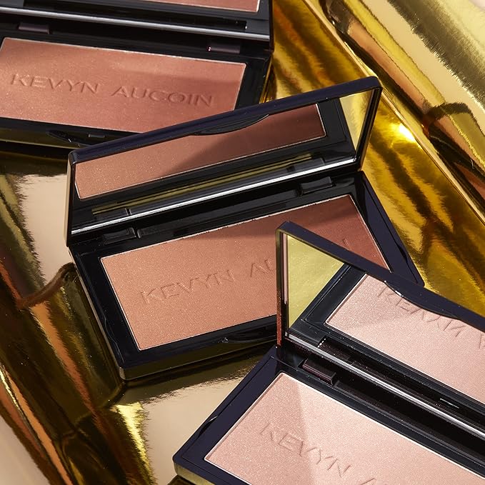 Kevyn Aucoin The Neo-Bronzer, Sundown Deep: 3 in 1 makeup palette. Highlighter, blush & bronzer in one smooth gradient makeup compact. Shimmer & matte in light, medium & deep. Sun-kissed to bronzed.-BrightBean Baby